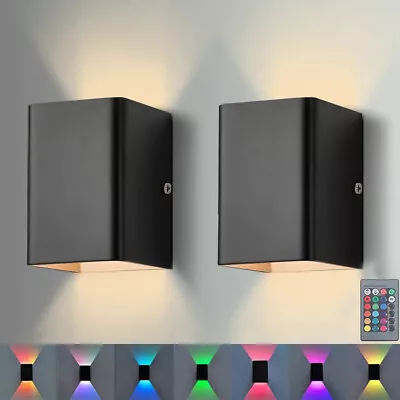 2pcs Modern Led Wall Lights Up Down Cube Sconce Fixture Lamp Lighting Indoor UK • £17.95