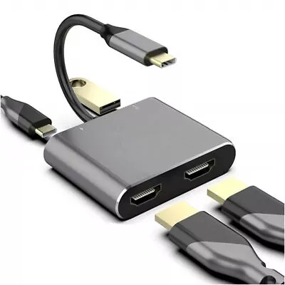 $26.51 • Buy Adapter USB 3.0 Docking Station Type-C To Dual HDMI USB C Hub Screen Expansion