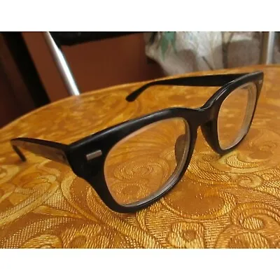 Vintage 50s B&L Bausch & Lomb Black Plastic Hornrim Eyeglass Frame 4 1/2 5 3/4 • $101.25