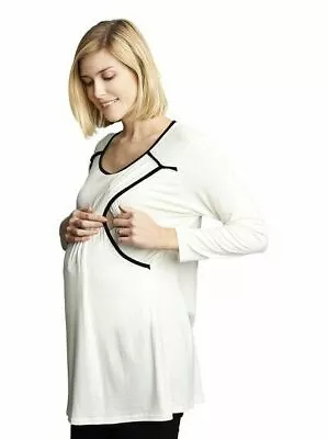 Maternal America Maternity & Nursing Piping Detail Top Small (4-6) FAST SHIP NWT • $58.75