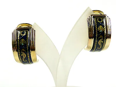 Large Clip Earrings - Michaela Frey / Vienna - Maritime Enamel - Gold Plated • $150.40