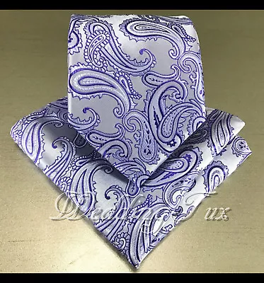 Classic Paisley Neck Tie And & Pocket Square Hankie Set 2PC Formal Party Wedding • $11.90