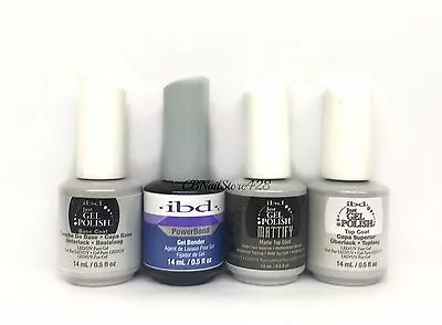 IBD Just Gel Polish- 4pc: BASE + TOP + BOND +  MATTIFY Matte TOP COAT .5oz • $30.18