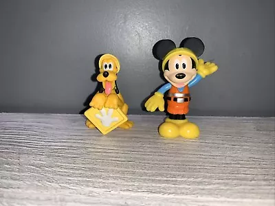 Disney Mickey Mouse Clubhouse Pluto & Mickey Construction Mini Figure 3” • $14