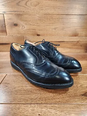 Etonic The ULTIMATE Black Calfskin Wingtip Oxford Spikeless Golf Shoes Sz 10.5 D • $79.99
