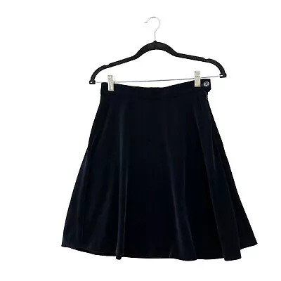 VTG J. Crew Velvet Mini Skirt Size 00 Dark Blue Flare • $19.99