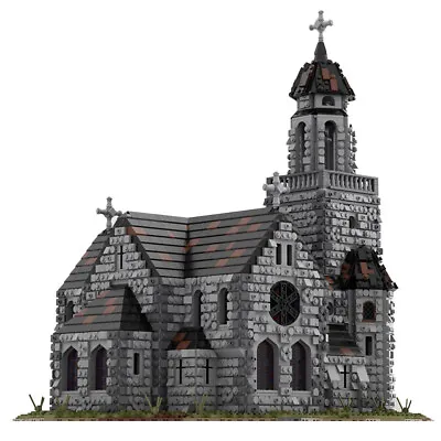 Medieval Cathedral Model With Castle And Bell Tower 6561 Pieces MOC Build Gift • $350.77