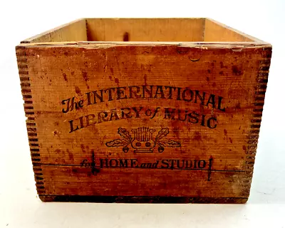 Antique 1920s The International Library Of Music For Home & Studio Wooden Crate • $119.99