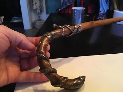 Antique  Rare/unique /Sterling Silver Cane/Walking Stick -Snake/ Mermaid Cool!!! • $745