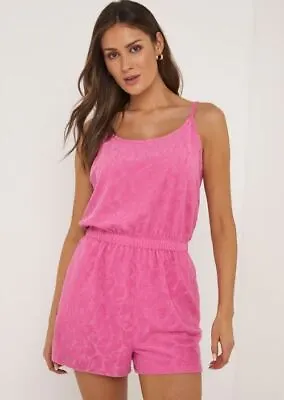 * Matalan Pink Towelling Playsuit   M L XL XXL  BNWT  Holiday (ST119) • £12.99