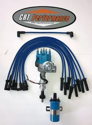 FORD 351C 351M 400 429 460 Small HEI DISTRIBUTOR BLUE & 45K COIL + USA WIRES • $168.92