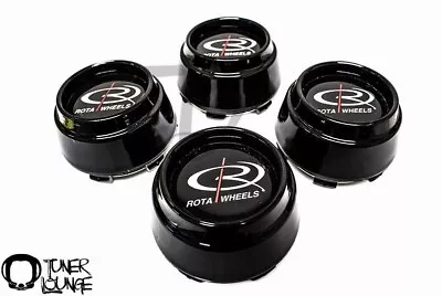 Rota Wheels Center Caps Gloss Black 4pcs Replacement Set P45r P45 • $50