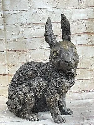 Rabbit Resting Garden Sculpture Metal Statue Indoor Outdoor Real 100% Bronze NR • $209.50