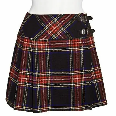 Black Stewart Ladies Knee Length Kilt Skirt 16  Length Tartan Pleated Kilts • $13.99
