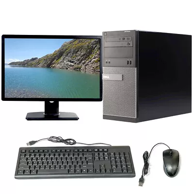 Dell I5 Desktop MT 16GB RAM 500GB HD 22in LCD Intel Computer Windows 10 PC Wi-Fi • $139