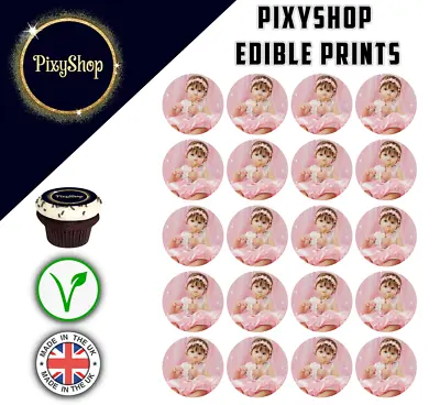 48x Edible Personalised Cupcake Toppers Wafer Fairy Cake Birthdays Pre Cut • £2.88