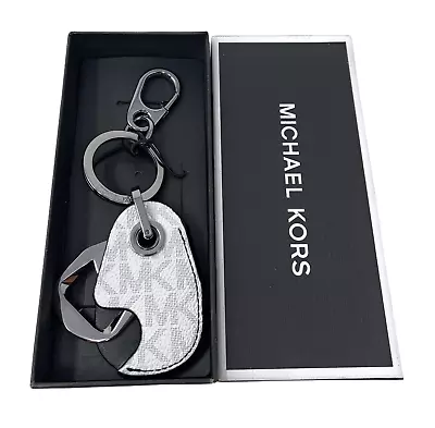 Michael Kors Men's Harrison Leather Bottle Opener Key Fob Gift Box Set $68 • $33.94