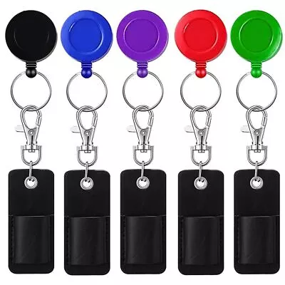 Retractable Badge Reel Ballpoint Pen Belt Clip Keychain With Lanyard Pen Clip❀ • £3.40