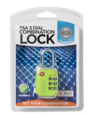 $10.95 • Buy Luggage Bag Globite TSA Approved 3 Dial Combination Lock