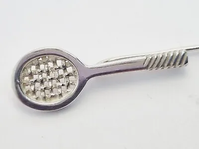 Links Of London TENNIS RACKET Lapel Pin Vintage Sport Wimbledon Silver Brooch • £24.99