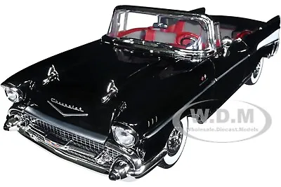 1957 Chevrolet Bel Air Convertible Black James Bond 007 1/18 Car Motormax 79831 • $47.99