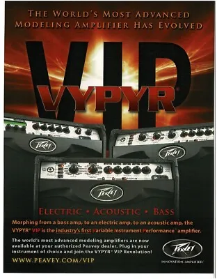 £7.72 • Buy 2013 PEAVEY VYPYR VIP Combo Amplifier Magazine Print Ad