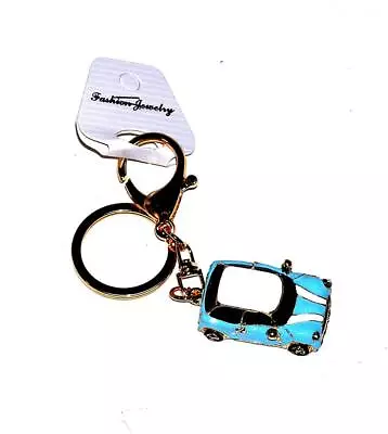 KEYCHAIN KEY FOB GT Ring & Lobster Claw Fastener Metal Car LT BLUE MINI COOPER • $7.99