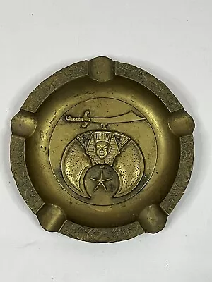 Vintage Aladdin Shriners Brass Cigar Cigarette Ashtray Mason Masonic Shriner • $35.99