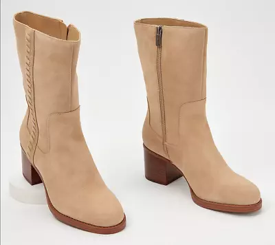 Vince Camuto WaterRepellent Mid-Shaft Suede Boots-Zelcinna-Tortilla-6.5W A520107 • $33.99