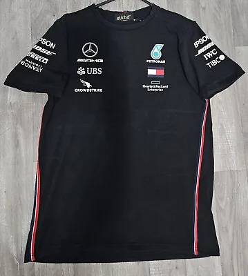 MERCEDES AMG PETRONAS 2020 F1 Team LH44 VB77 Black T-shirt Size Medium CG M16 Ba • $29.05