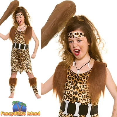 £11.09 • Buy Wicked Stone Age Cave Girl Kids Childs Fancy Dress Costume