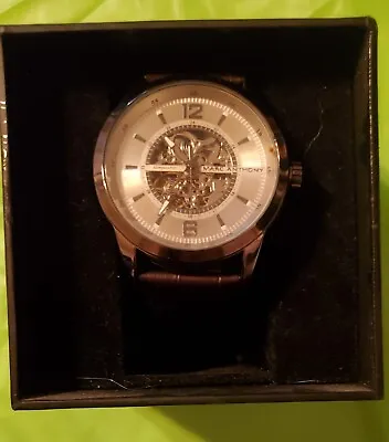 Marc Anthony FMDMA534 Mens Automatic Watch Skeleton Case W/Leather Band • $49.99