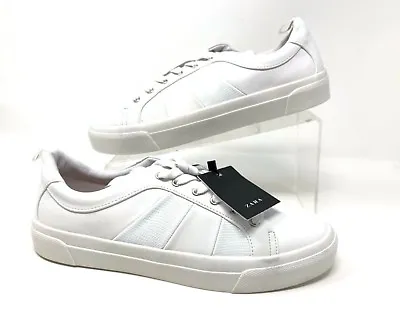 Zara Womens Sneakers Low Top Trainers EU 40 US 9 White 3436/301 Love Laces NWT • $41.99