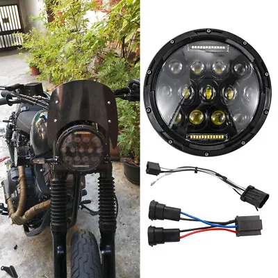 $65.09 • Buy 7  Inch Motorcycle LED Headlight DRL For Yamaha V-Star XVS 650 950 1100 1300