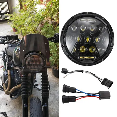 7  Inch Motorcycle LED Headlight DRL For Yamaha V-Star XVS 650 950 1100 1300 • $65.09