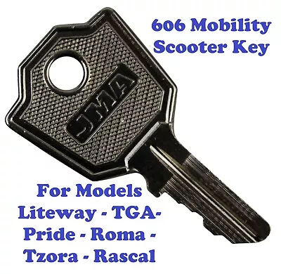 606 Mobility Scooter Ignition Key For Liteway TGA Pride Roma Rascal Tzora • £2.75