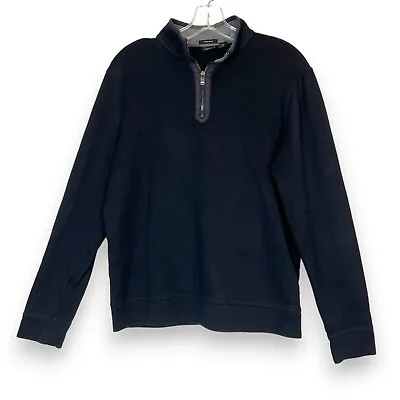 Hugo Boss Sweatshirt Mens Medium Black Quarter Zip Long Sleeve • $24.99