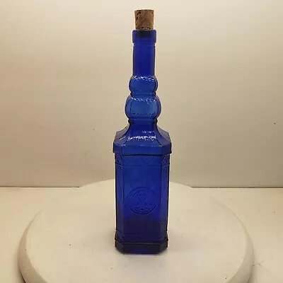 Cobalt Blue Glass Bottle With Cork 13  Tall • $18.99