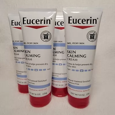 4X Eucerin Skin Calming Creme Lotion For Dry Itchy Skin Oatmeal Enriched ~ 8 Oz • $38.99