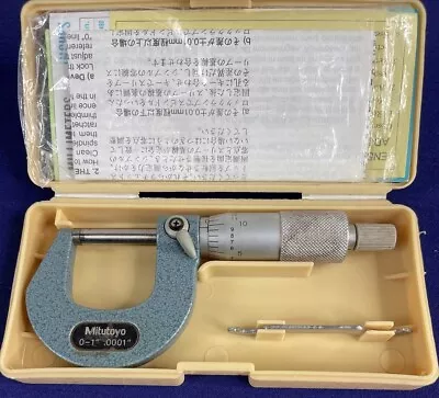 Mitutoyo 0-1” .0001” Micrometer No 103-260 Made In Japan • $8