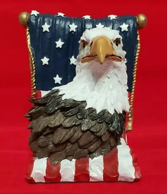 1998 Avery Creations American Bald Eagle Bookend Usa Flag Background Patriotic  • $13