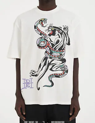 Ed Hardy Men's Snake And Panther Battle T-shirt In White • £46.95