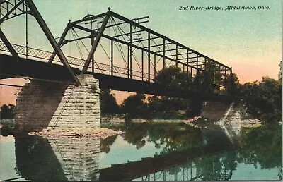 Vintage 2nd River Steel Trestle Bridge Middletown Ohio  Postcard - A14 • $10.93