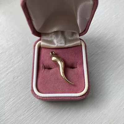 £60 • Buy 9ct Gold Horn Of Plenty Cornicello Corno Chilli Pendant Charm