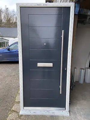 Brand New Modern Style Anthracite Grey  Door In A White Upvc Frame 1005-2100 New • £695