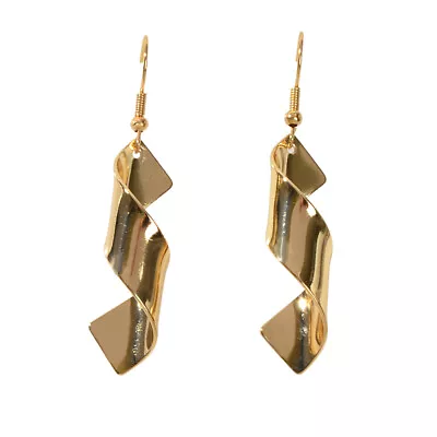 $1.99 • Buy Gold Spiral Geometric Punk Statement Drop Dangle Earrings Women Accessories Gift
