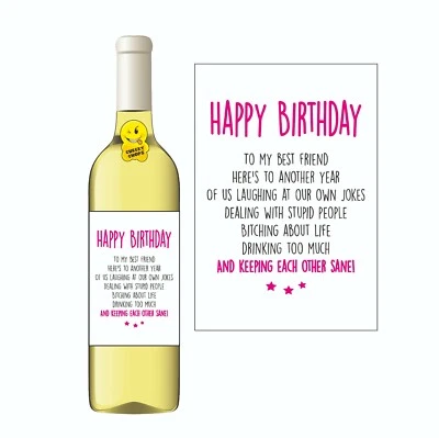 £2.89 • Buy Funny Wine Label Gift Best Friend HAPPY BIRTHDAY PRESENT WL05