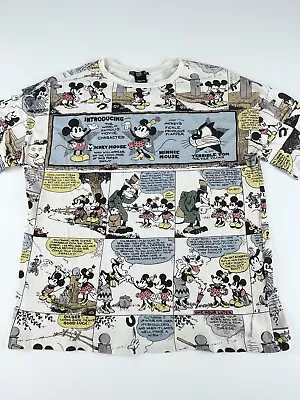 Zara Disney Shirt Women's Medium Cartoon Movies Mickey Minnie Mouse Goofy • $14.99