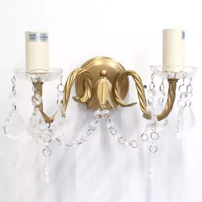 Litecraft Wall Light Crystal Effect Candle E14 2 Arm - Polished Brass Clearance  • £24.99