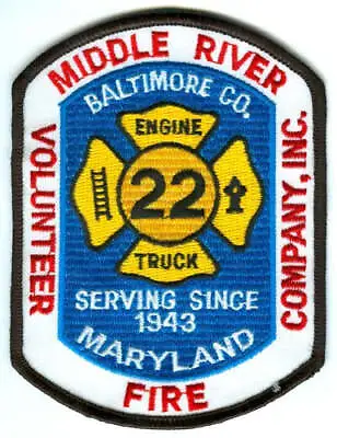 Middle River Volunteer Fire Company Inc Engine Truck 22 Patch Maryland MD • $6.95
